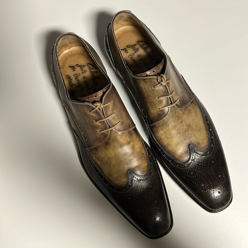 CALZOLERIA HARRIS Firenze Barneys New York Brown Leather Oxford Size 11 Italy